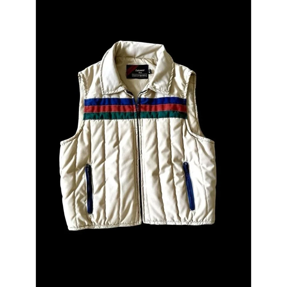 Vintage‎ 70's Sears Puffer Ski Best Sz Medium Unisex Rainbow Stripe Fits Small